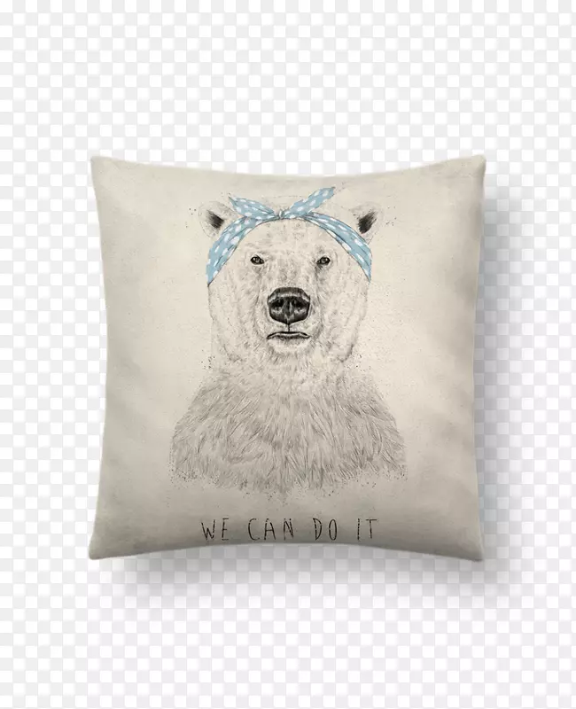 抛枕头北极熊垫帆布-北极熊