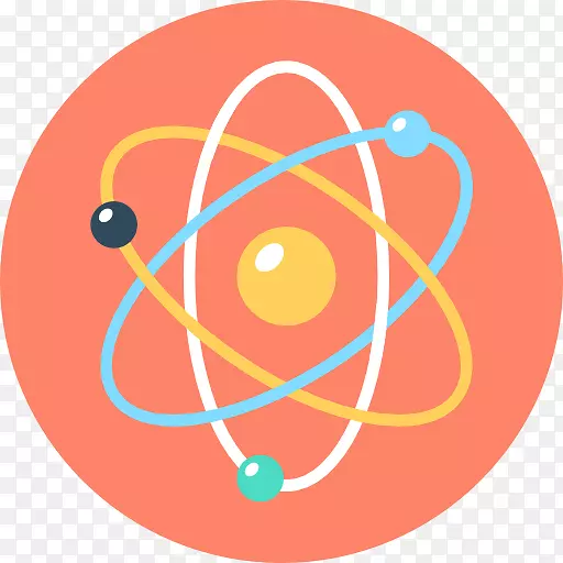 平面原子核计算机图标.原子