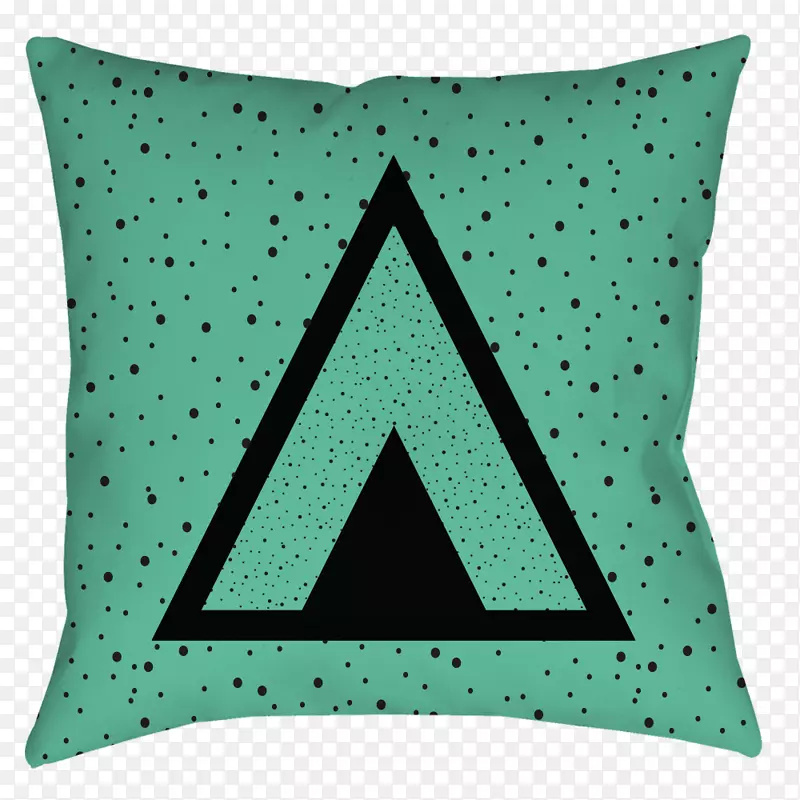 投掷枕头垫绿色三角枕头