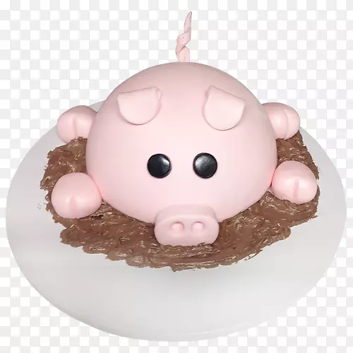 猪蛋糕装饰生日蛋糕锦上添花-可爱的蛋糕