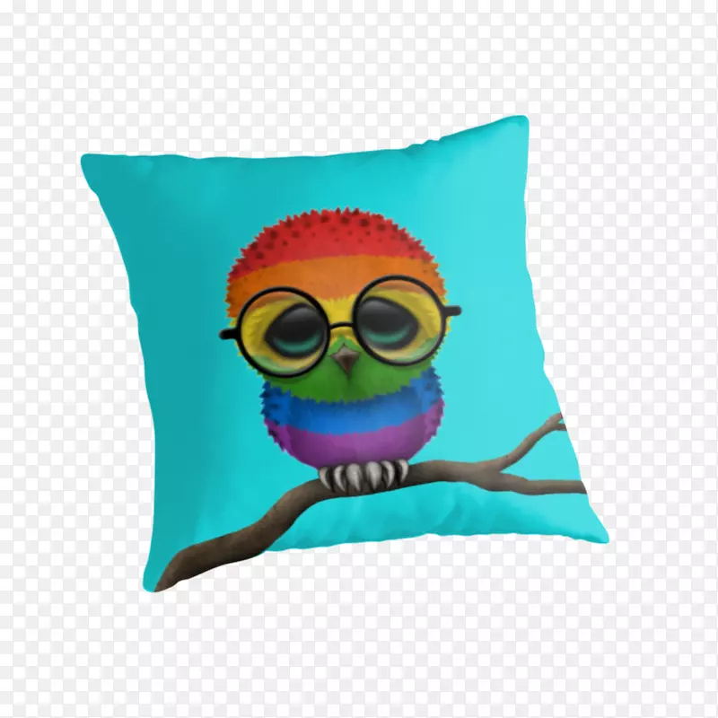 OWL苹果iPhone 7加眼镜扔枕头-LGBT彩虹