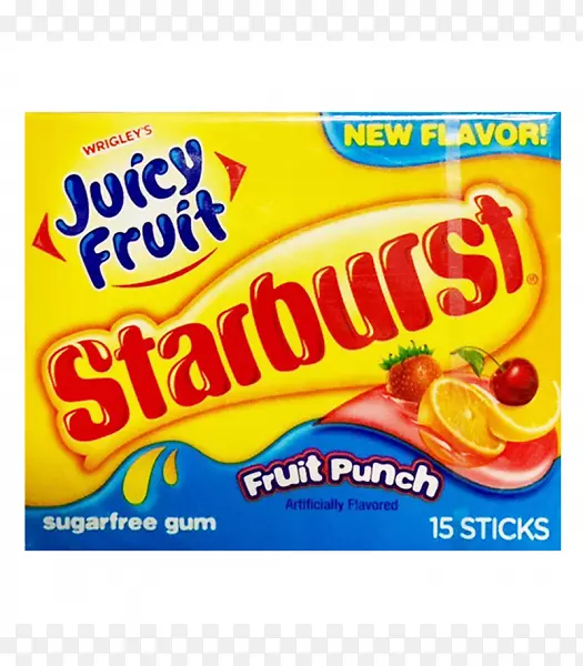 口香糖、多汁水果、星爆箭牌公司糖果泡泡糖