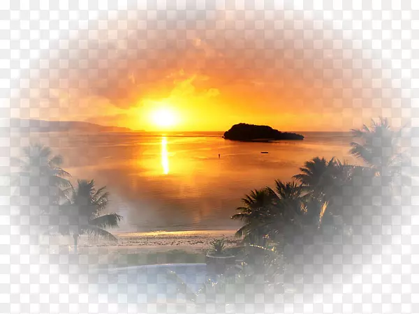 桌面壁纸夏威夷海滩ombi Langu壁纸-日落