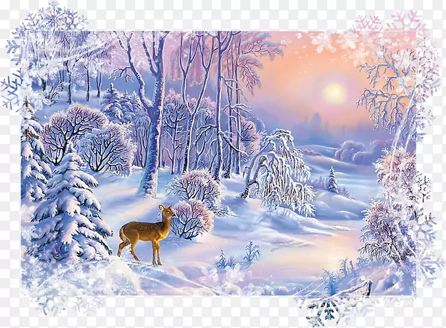 绘画冬季景观艺术