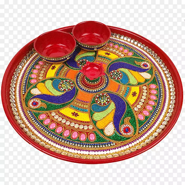 Puja thali板块diya platter-Pooja thali