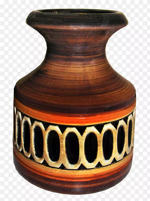 陶器花瓶陶土夹艺术花瓶