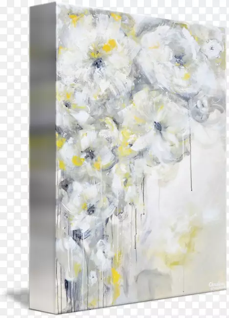花卉设计抽象艺术画布版画.灰色抽象