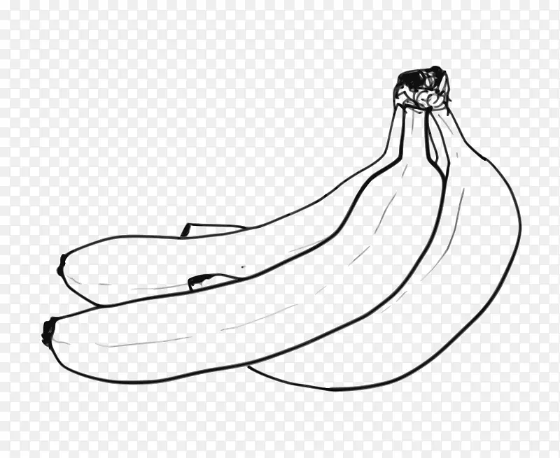 香蕉水景绘画剪贴画-香蕉
