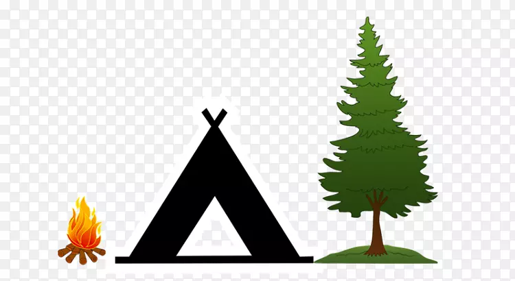 圣诞树、松树、野营、营地、剪贴画.背包远足