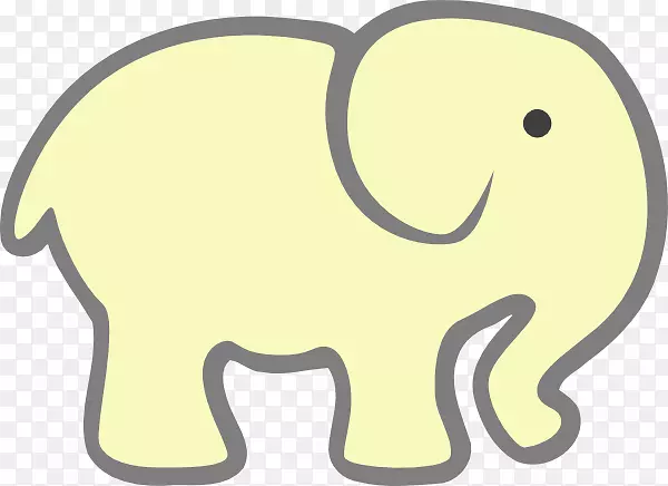 大象，一只大象=绘画剪贴画-黄象