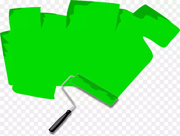 绿色涂料辊夹艺术.绿色涂料