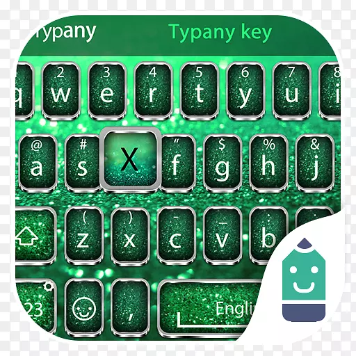 数字键盘电脑键盘绿色字体-moji dp