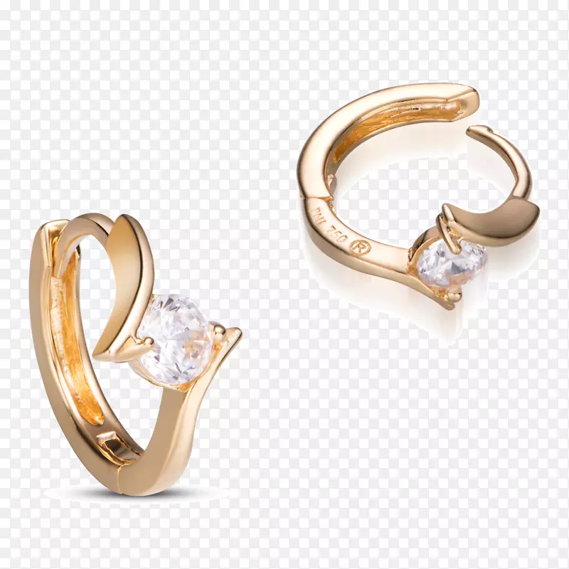 耳环金首饰立方氧化锆结婚戒指-金