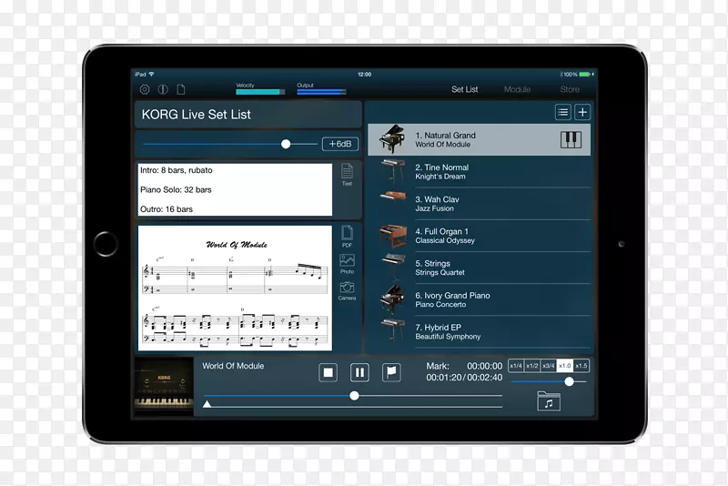 Korg音响模块手持设备iTunes音乐键盘