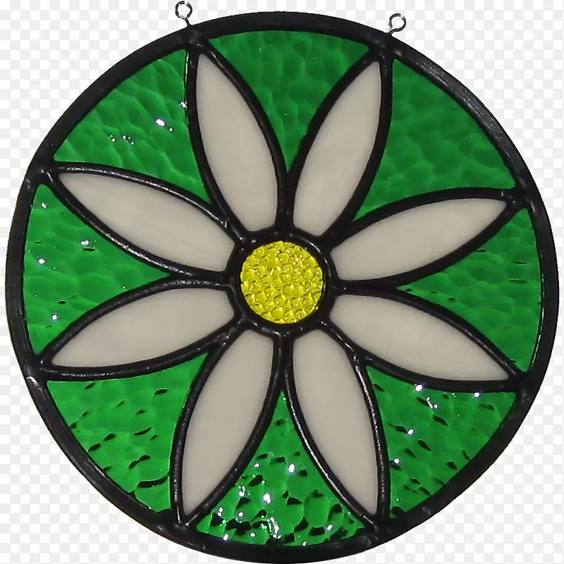 彩色玻璃绿色材料.半圆形花瓣PNG
