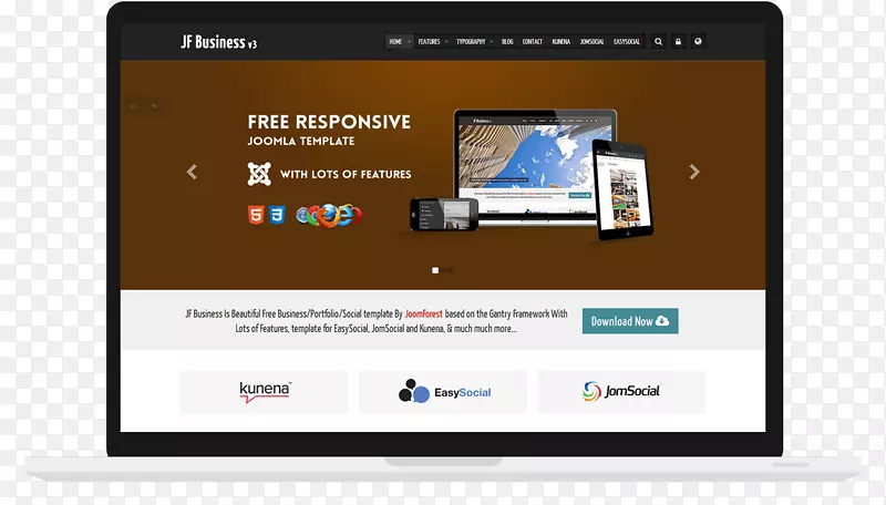 响应式网页设计模板Joomla phpbb网页-公司模板