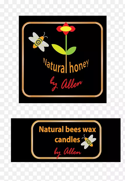 商标矩形字体-蜜蜂和蜂蜜标签