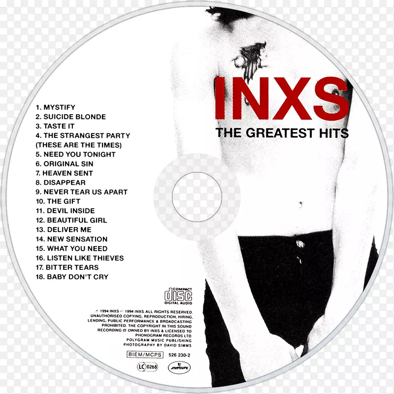 光盘INXS最大的点击率优雅浪费专辑-浪费