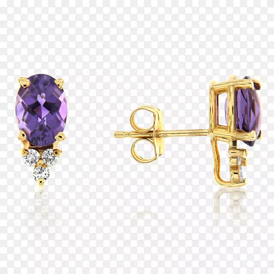紫水晶耳环体珠宝紫-钻石友谊手镯图案