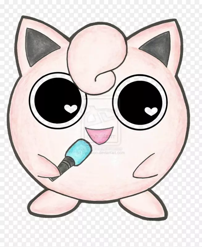 Jigglypuff Pokémon x和y绘图须-口袋妖怪