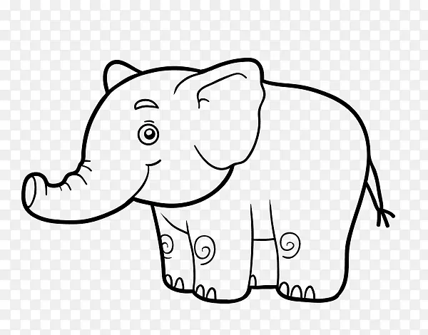 大象着色书绘制象形文字.大象颜色