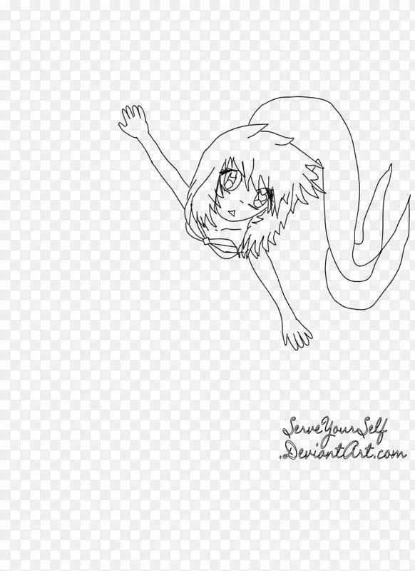 线描素描水母线条艺术