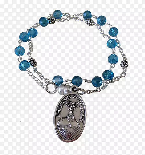 手镯MichaelDecenario rosary Raphael-Medalla Azul