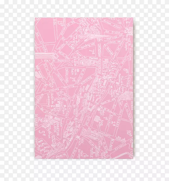 位置垫粉红色m长方形rtv粉红色-巴黎明信片