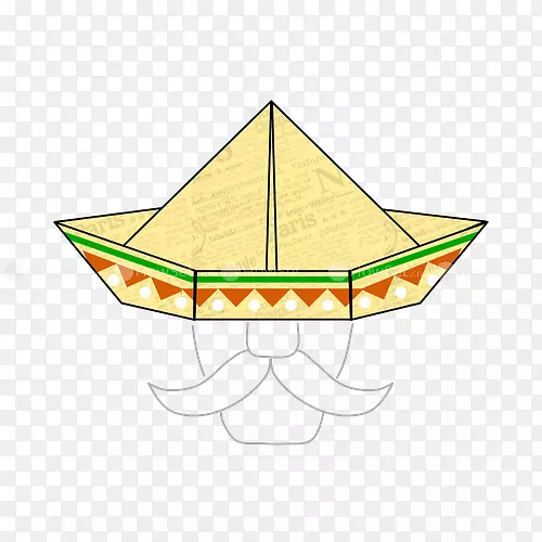 墨西哥帽子服装折纸夹艺术帽