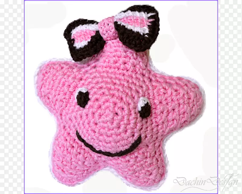 毛绒玩具，钩针，羊毛，粉红，m型图案-amigurumi