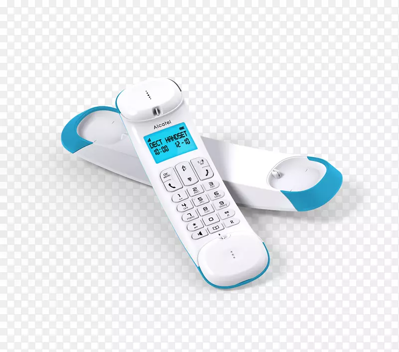 无绳电话家庭和商务电话答录机无线电话Alcatel-电话蓝色