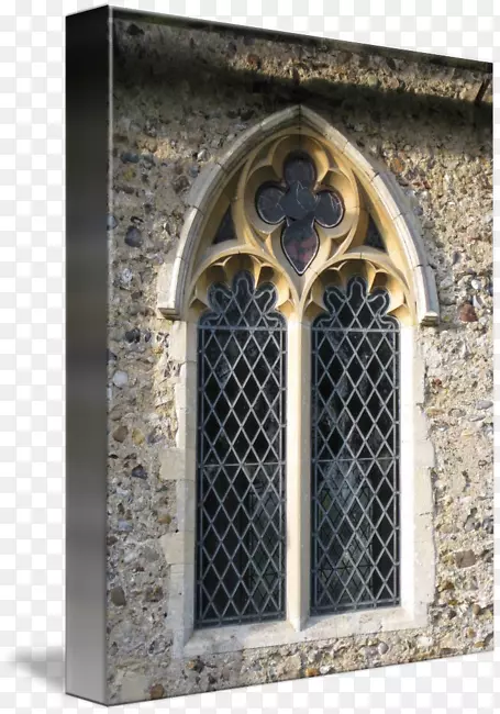 窗墙正面拱门意象-教堂玻璃