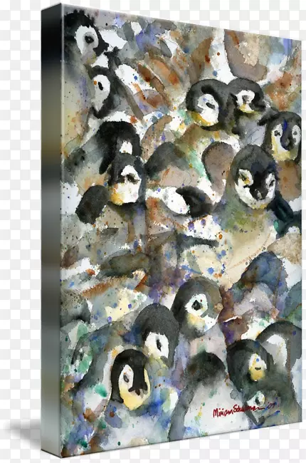 企鹅水彩画油画艺术水彩画苗圃