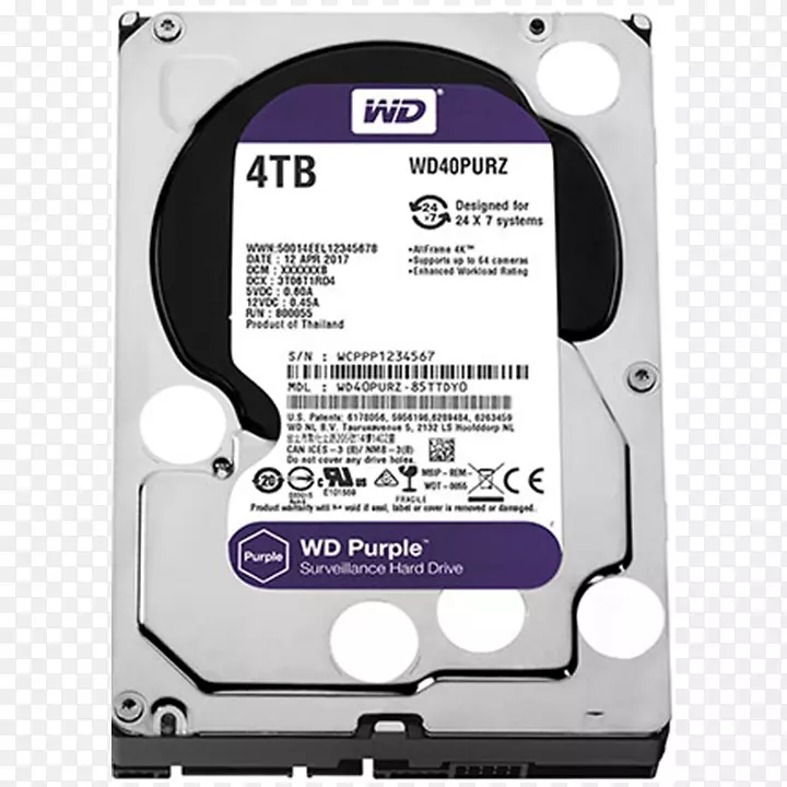 WD紫色Sata hdd系列ata硬盘驱动西部数字wd紫色3.5“-计算机