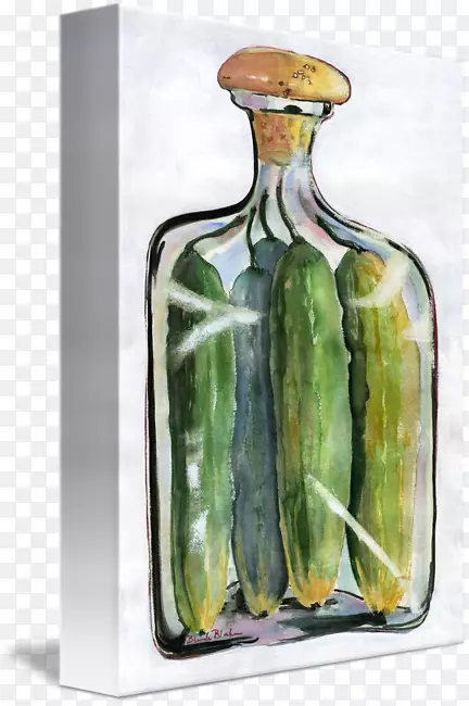 玻璃瓶子里还有企鹅腌制的黄瓜泡菜罐