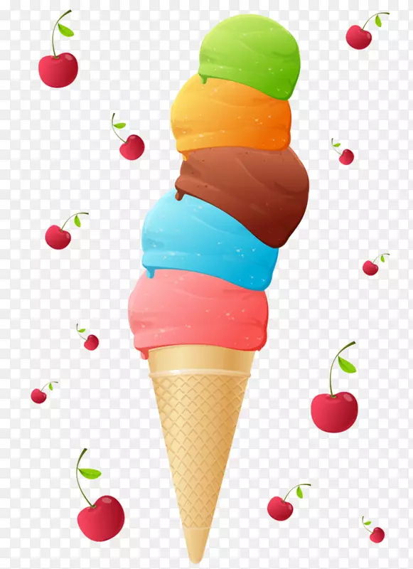 圣代冰淇淋锥开心果冰淇淋勺冰淇淋