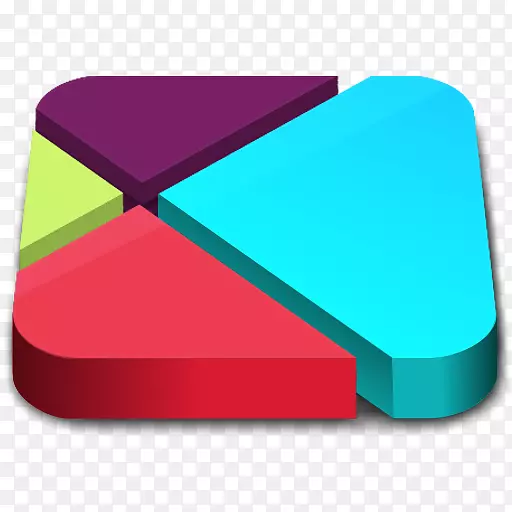 滚动3d google播放电脑图标-android