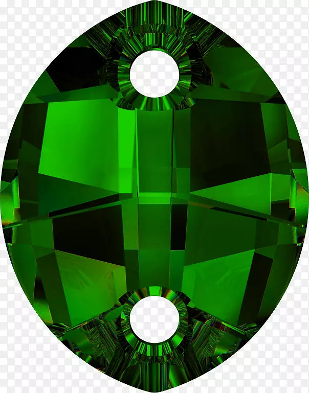 施华洛世奇水晶绿色符号图案-深绿色叶
