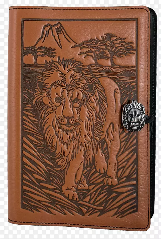 狮子虎皮欧伯伦设计书封面-皮革封面