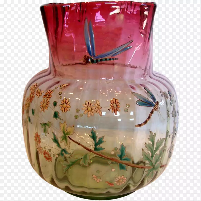 花瓶玻璃艺术绘画艺术玻璃花瓶