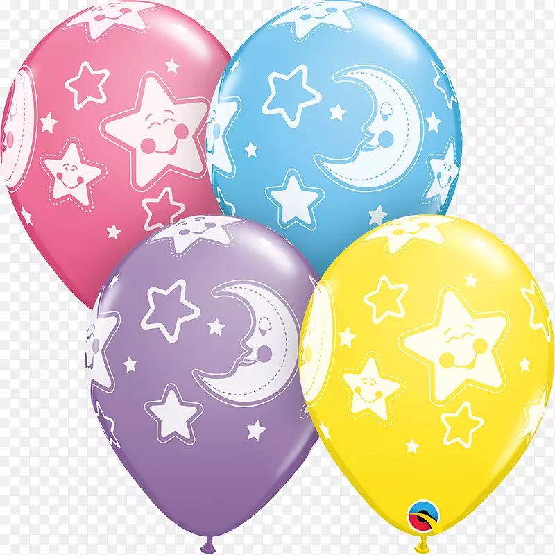 婴儿热气球、婴儿淋浴、星型氦-气球