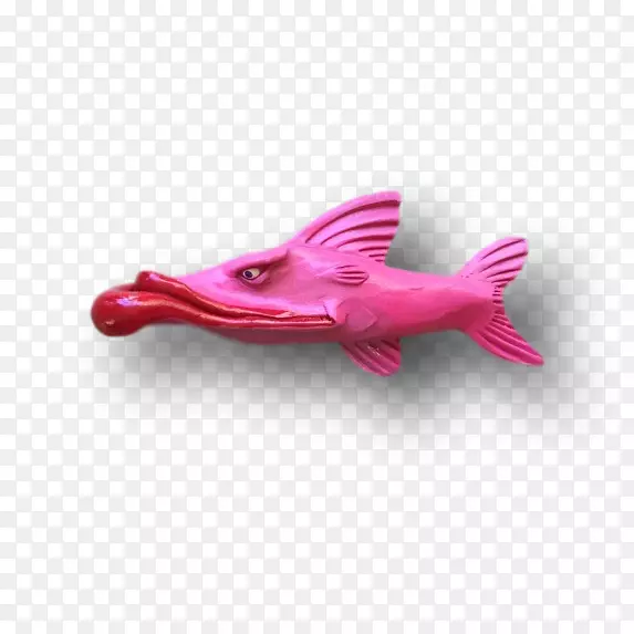 粉红m鱼手绘牙齿