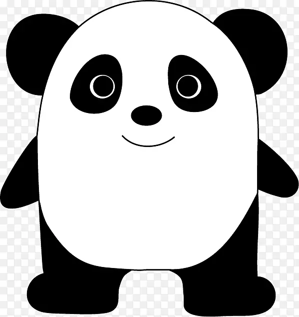 大熊猫线艺术卡通剪贴画-m16