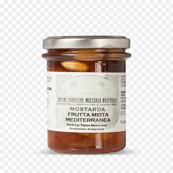 莫斯塔达酱，蜂蜜，橄榄油，水果-蜂蜜