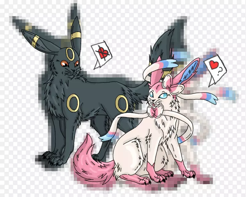 Pokémon x和y Umbreon Silveon Eevee-心碎