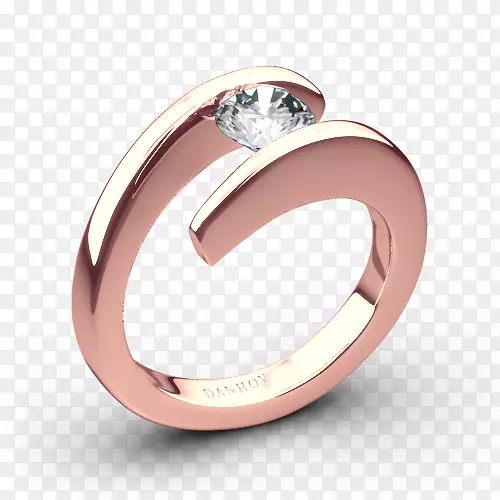 结婚戒指银身珠宝玫瑰戒指
