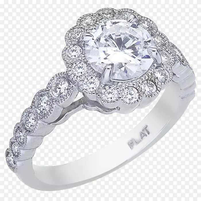 订婚戒指钻石首饰贝泽尔白金戒指
