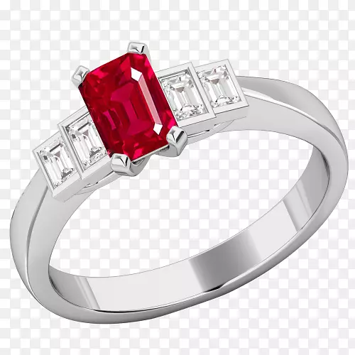 红宝石结婚戒指珠宝宝石红宝石