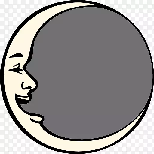 月亮上的男人笑脸夹艺术-月亮