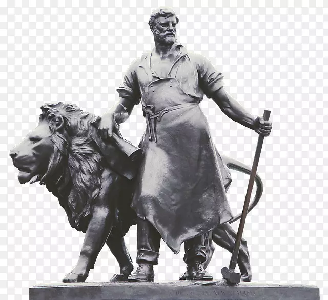 雕像纪念碑青铜雕塑-狮子着火